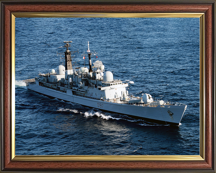 HMS Edinburgh (D97) Royal Navy Type 42 Destroyer High Starboard View Photo Print Wall Art Decor Posters, Prints, & Visual Artwork Hampshire Prints 10 x 8 Classic Frame No