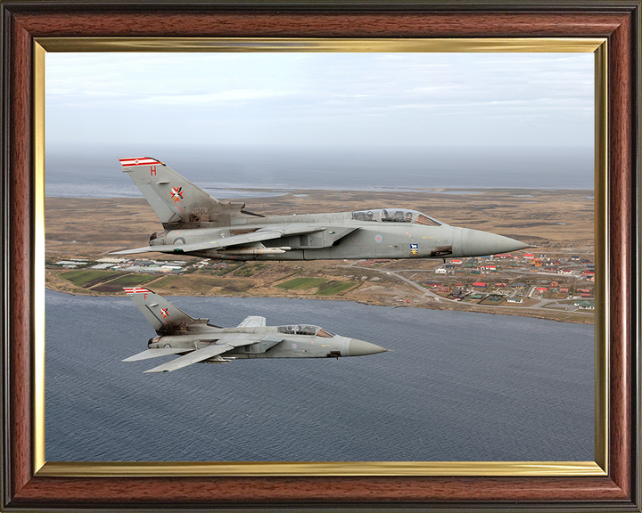 RAF Tornado F3s Over the Falklands 2007 Photo Print - Royal Air Force Aircraft Posters, Prints, & Visual Artwork Hampshire Prints 10 x 8 Classic Frame No