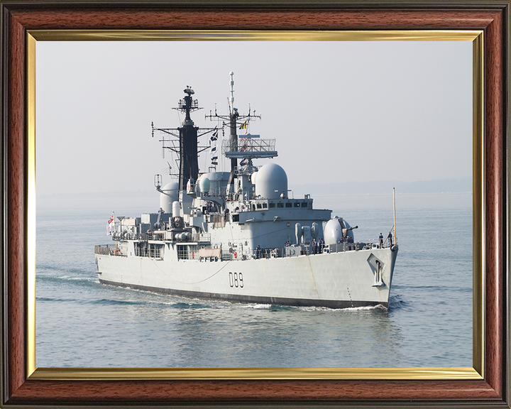 HMS Exeter (D89) Photo Print - Starboard Bow View - Royal Navy Type 42 Destroyer Posters, Prints, & Visual Artwork Hampshire Prints 10 x 8 Classic Frame No