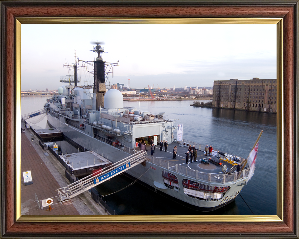 HMS Exeter (D89) Photo Print - London Boat Show 2008 - Royal Navy Type 42 Destroyer Posters, Prints, & Visual Artwork Hampshire Prints 10 x 8 Classic Frame No