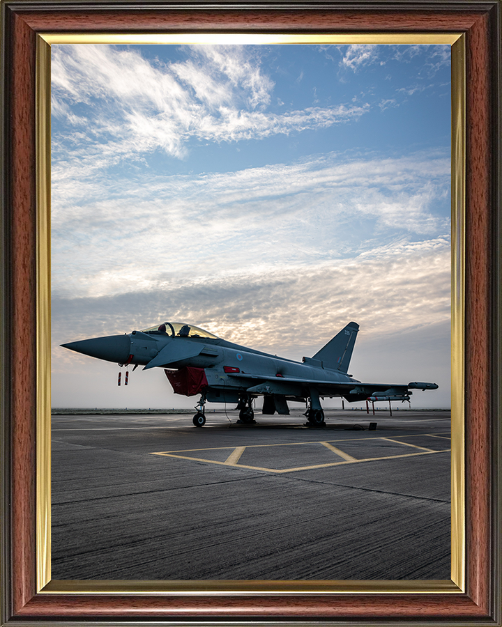 RAF Typhoon on a runway Photo Print - Royal Air Force Aircraft Hampshire Prints 10 x 8 Classic Frame No