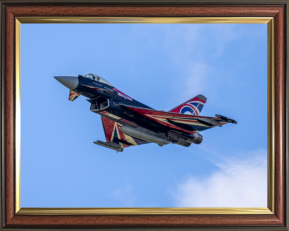 RAF Typhoon jet Flying Photo Print - Royal Air Force Aircraft Hampshire Prints 10 x 8 Classic Frame No