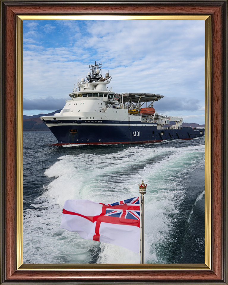 HMS Stirling Castle (M01) Photo Print - At Sea Oct 2025 - Royal Navy Mine Countermeasures Support Vessel