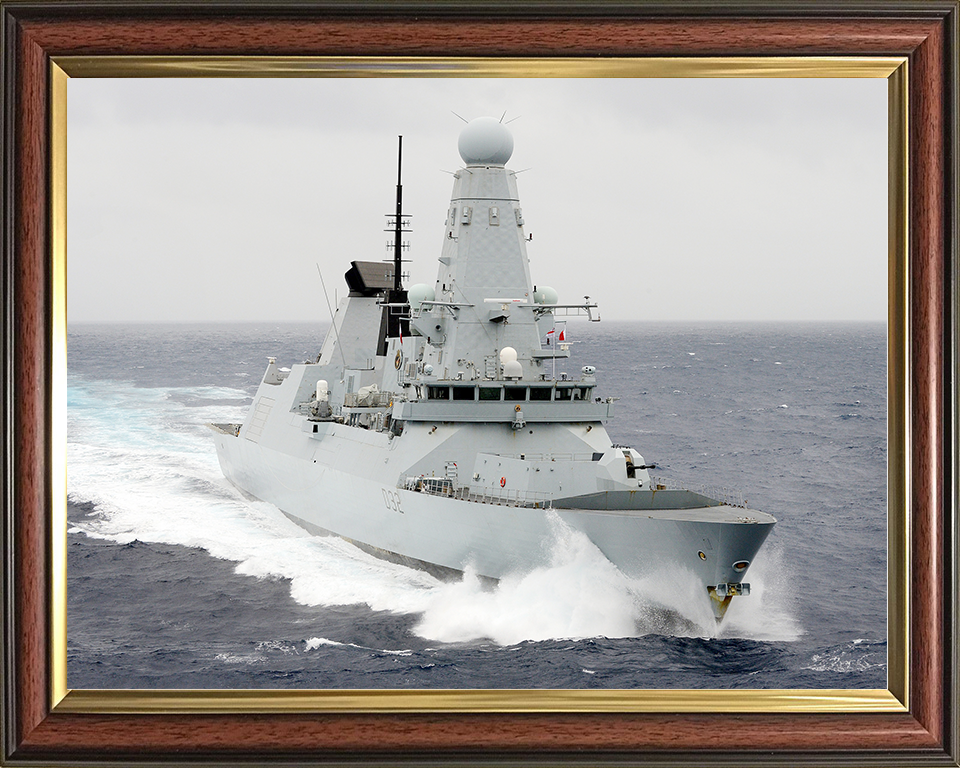 HMS Daring (D32) Royal Navy Type 45 Destroyer Starboard Bow View Underway Photo Print Wall Art Decor Posters, Prints, & Visual Artwork Hampshire Prints 10 x 8 Classic Frame No