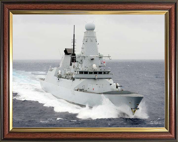 HMS Daring (D32) Royal Navy Type 45 Destroyer Starboard Bow View Underway Photo Print Wall Art Decor Posters, Prints, & Visual Artwork Hampshire Prints 10 x 8 Classic Frame No