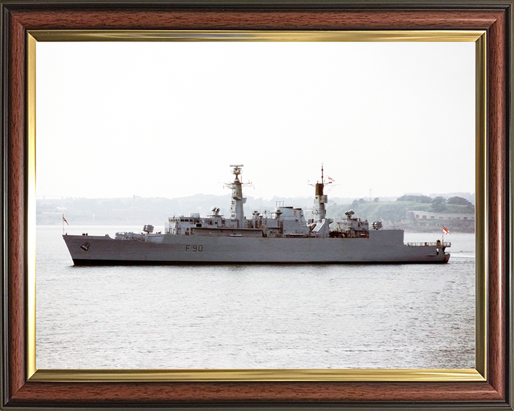 HMS Brilliant (F90) Royal Navy Type 22 Frigate Port Beam View Photo Print Wall Art Decor Posters, Prints, & Visual Artwork Hampshire Prints 10 x 8 Classic Frame No