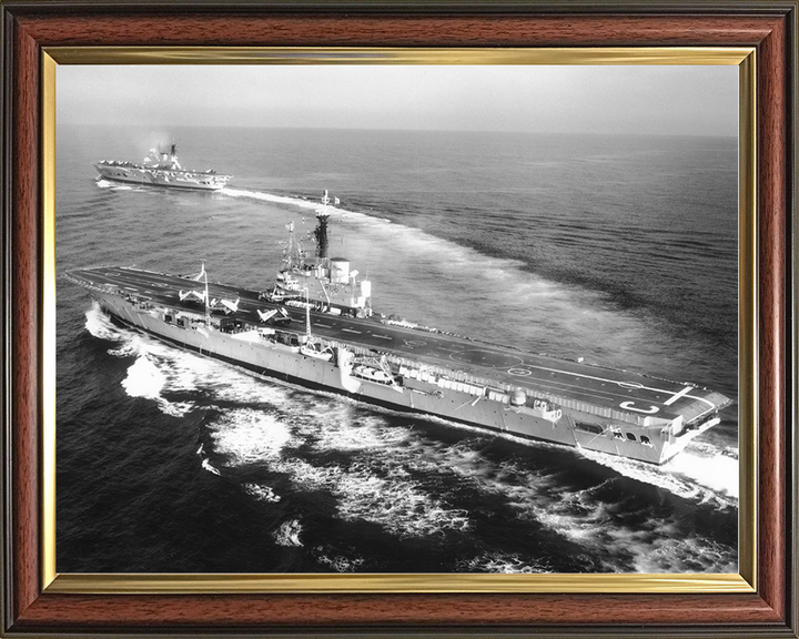 HMS Centaur (R06) Royal Navy Centaur Class Carrier High Port Side View Photo Print Wall Art Decor Posters, Prints, & Visual Artwork Hampshire Prints 10 x 8 Classic Frame No