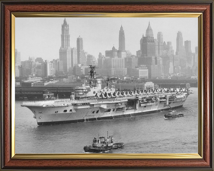 HMS Ark Royal (R09) Royal Navy Audacious Class Aircraft Carrier Entering Harbour Photo Print Wall Art Decor Posters, Prints, & Visual Artwork Hampshire Prints 10 x 8 Classic Frame No