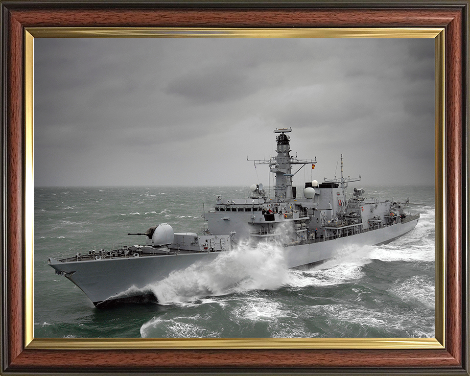 HMS Kent (F78) Photo Print - at sea 2010 - Royal Navy Type 23 Frigate Hampshire Prints 10 x 8 Classic Frame No