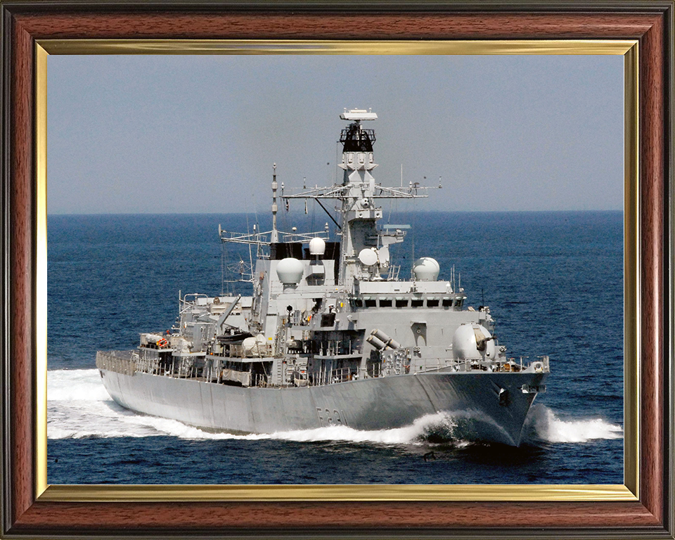 HMS Argyll (F231) Royal Navy Type 23 Frigate At Sea 2004 Photo Print Wall Art Decor Posters, Prints, & Visual Artwork Hampshire Prints 10 x 8 Classic Frame No