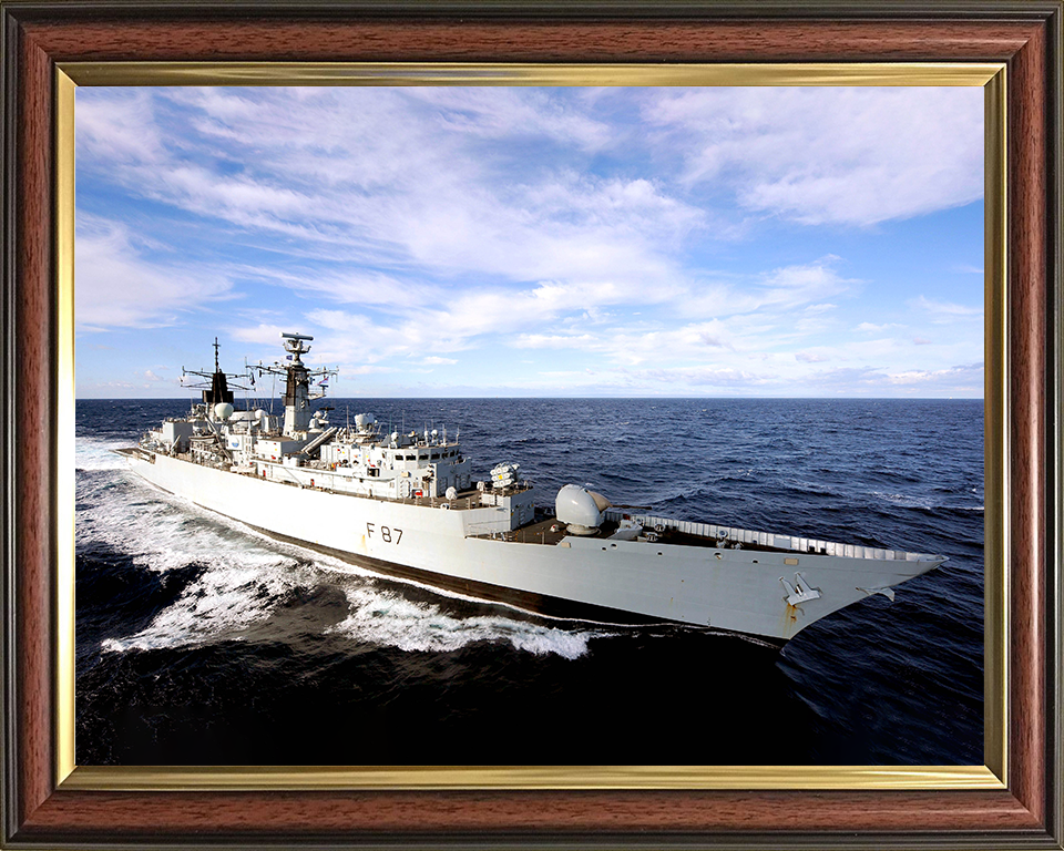 HMS Chatham (F87) Photo Print - Mediterranean 2010 - Royal Navy Type 22 Frigate Hampshire Prints 10 x 8 Classic Frame No