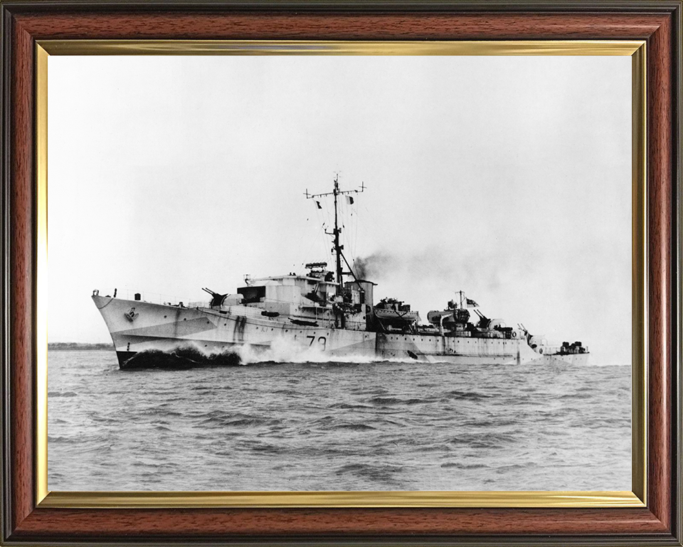 HMS Brissenden (L79) Royal Navy Hunt Class Destroyer Port Side View Photo Print Wall Art Decor Posters, Prints, & Visual Artwork Hampshire Prints 10 x 8 Classic Frame No