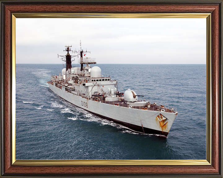 HMS Cardiff (D108) Royal Navy Type 42 Destroyer At Sea 2002 Photo Print Wall Art Decor Posters, Prints, & Visual Artwork Hampshire Prints 10 x 8 Classic Frame No