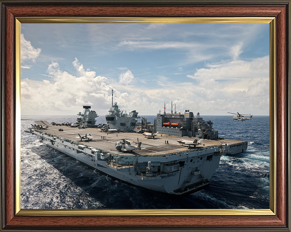 HMS Prince of Wales (R09) Photo Print - RAS Aug 2025 - Royal Navy Queen Elizabeth Class Aircraft Carrier Hampshire Prints 10 x 8 Classic Frame No