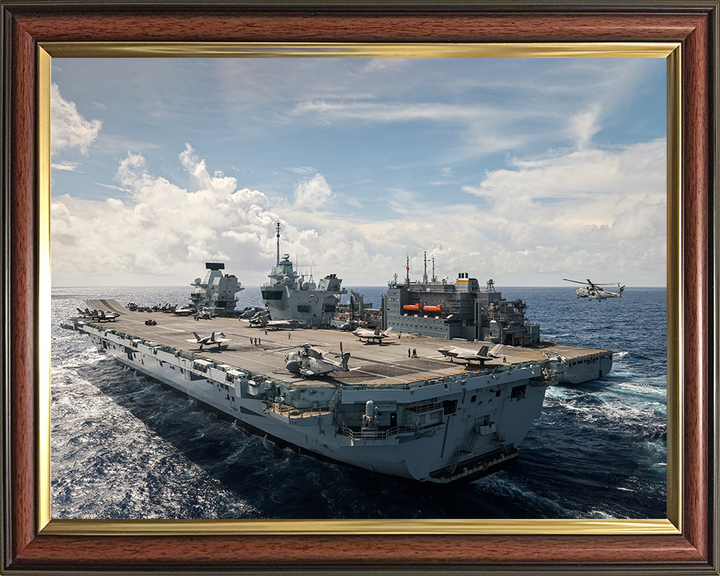 HMS Prince of Wales (R09) Photo Print - RAS Aug 2025 - Royal Navy Queen Elizabeth Class Aircraft Carrier Hampshire Prints 10 x 8 Classic Frame No