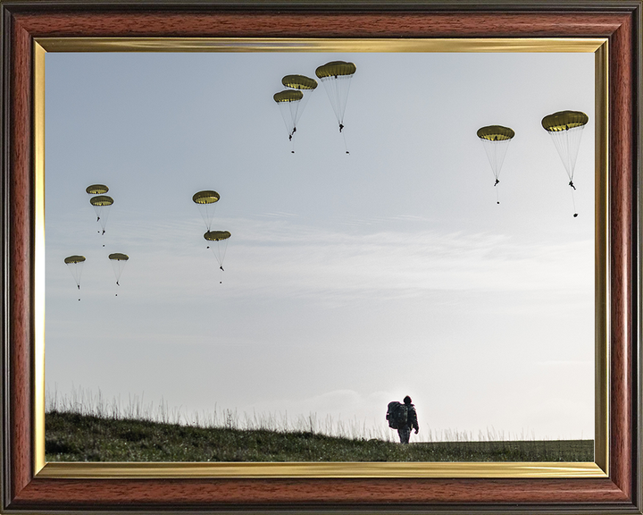 British Army Medic and Parachutes 2026 Photo Print Wall Art Military Decor Poster Posters, Prints, & Visual Artwork Hampshire Prints 10 x 8 Classic Frame No