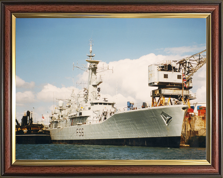 HMS Argonaut (F56) Royal Navy Leander Class Frigate Alongside Photo Print Wall Art Decor Posters, Prints, & Visual Artwork Hampshire Prints 10 x 8 Classic Frame No