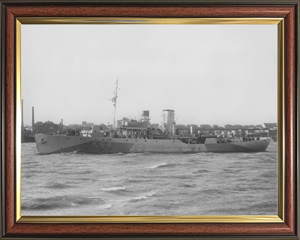 HMS Columbine (K94) Royal Navy Flower Class Corvette Port Side View Photo Print Wall Art Decor Posters, Prints, & Visual Artwork Hampshire Prints 10 x 8 Classic Frame No