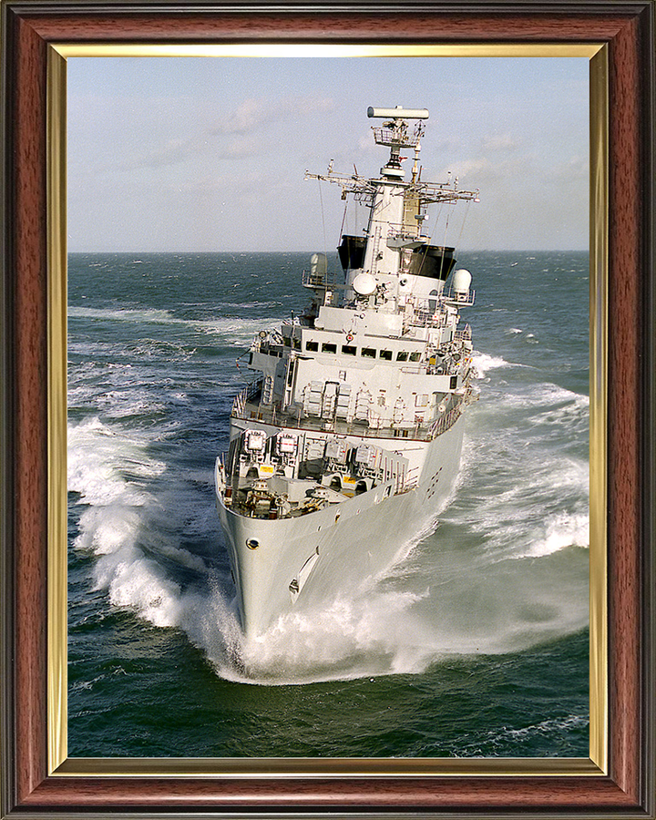 HMS Broadsword (F88) Royal Navy Type 22 Frigate Bow View at Sea Photo Print Wall Art Decor Posters, Prints, & Visual Artwork Hampshire Prints 10 x 8 Classic Frame No