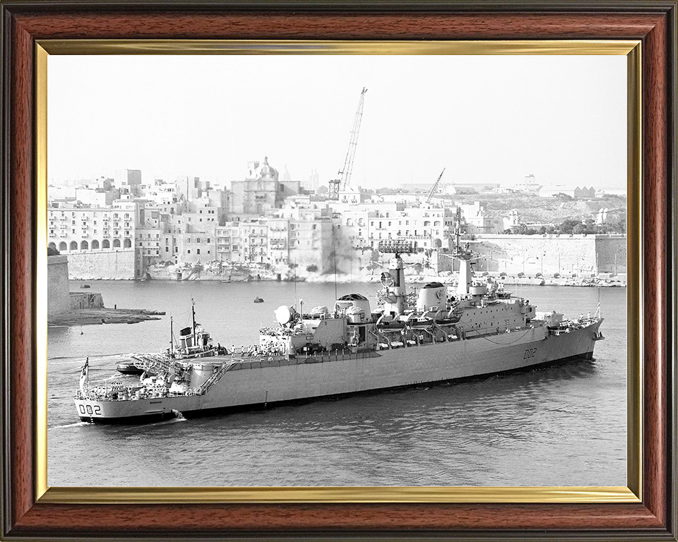 HMS Devonshire (D02) Royal Navy County Class Destroyer Valletta Malta Photo Print Wall Art Decor Posters, Prints, & Visual Artwork Hampshire Prints 10 x 8 Classic Frame No