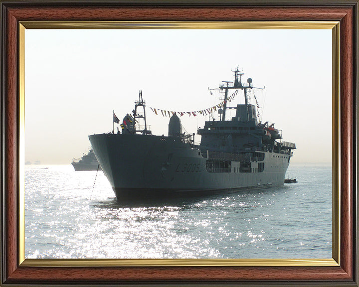 RFA Sir Galahad (L3005) Photo Print - Dress Ship - Royal Fleet Auxiliary Round Table Class Ship Hampshire Prints 10 x 8 Classic Frame No