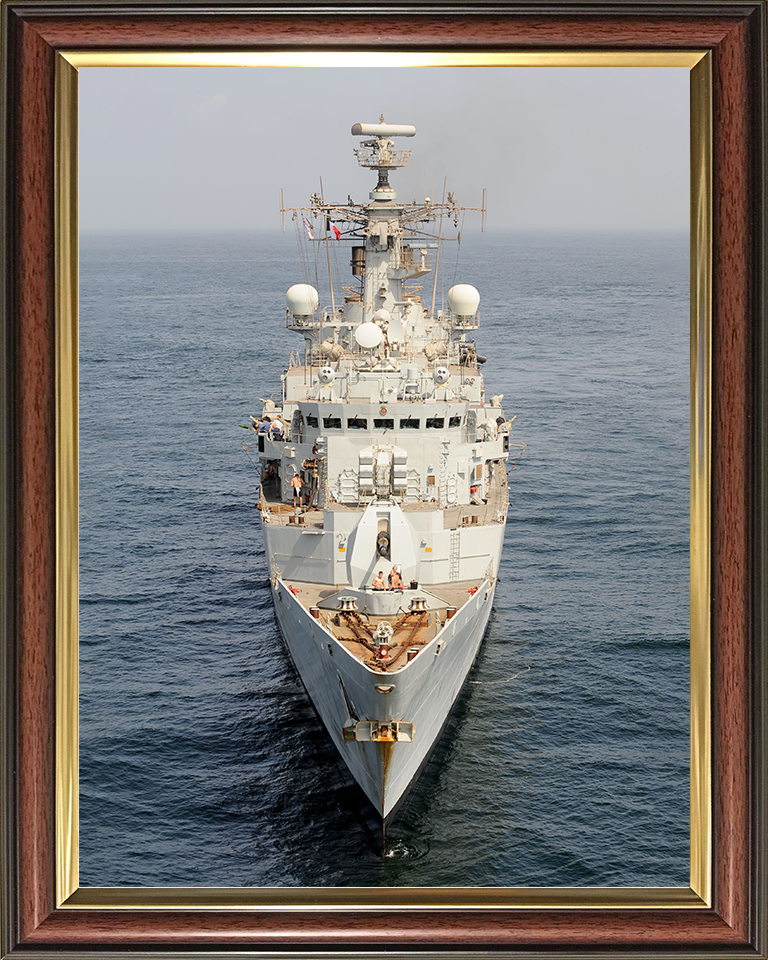 HMS Cumberland (F85) Royal Navy Type 22 Frigate High Bow View Photo Print Wall Art Decor Posters, Prints, & Visual Artwork Hampshire Prints 10 x 8 Classic Frame No