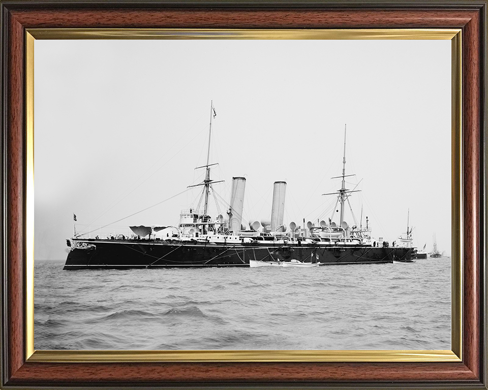 HMS Blake (1889) Royal Navy Blake Class Cruiser Port Side View Photo Print Wall Art Decor Posters, Prints, & Visual Artwork Hampshire Prints 10 x 8 Classic Frame No