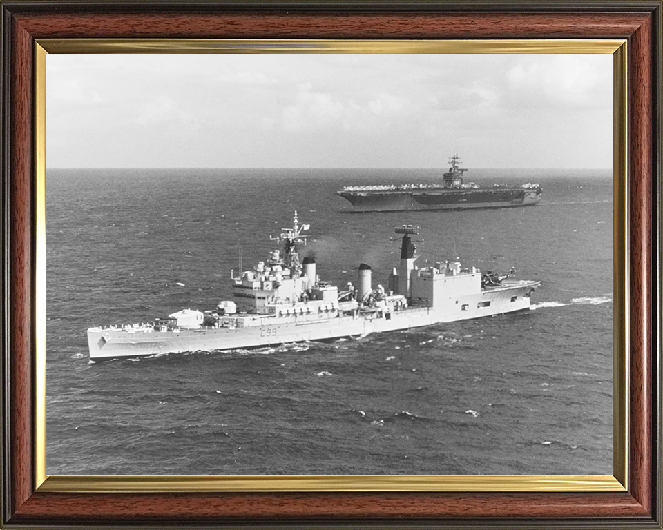 HMS Blake (C99) Royal Navy Tiger Class Light Cruiser At Sea 1975 Photo Print Wall Art Decor Posters, Prints, & Visual Artwork Hampshire Prints 10 x 8 Classic Frame No