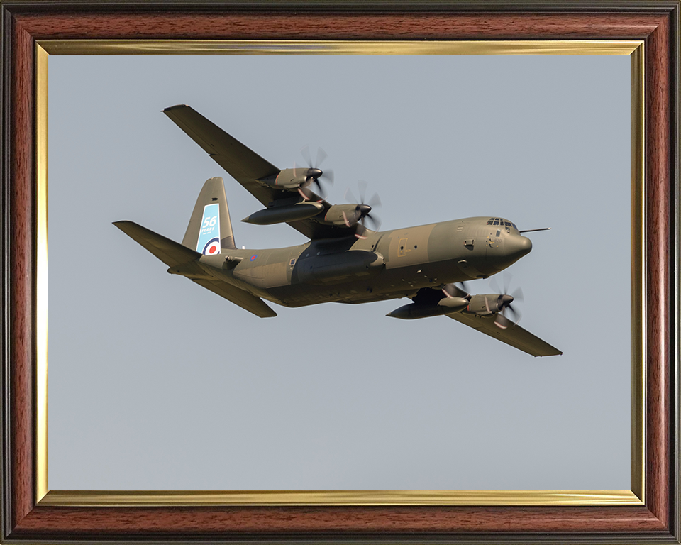 RAF Hercules C-130J in flight Photo Print - Royal Air Force Aircraft Hampshire Prints 10 x 8 Classic Frame No