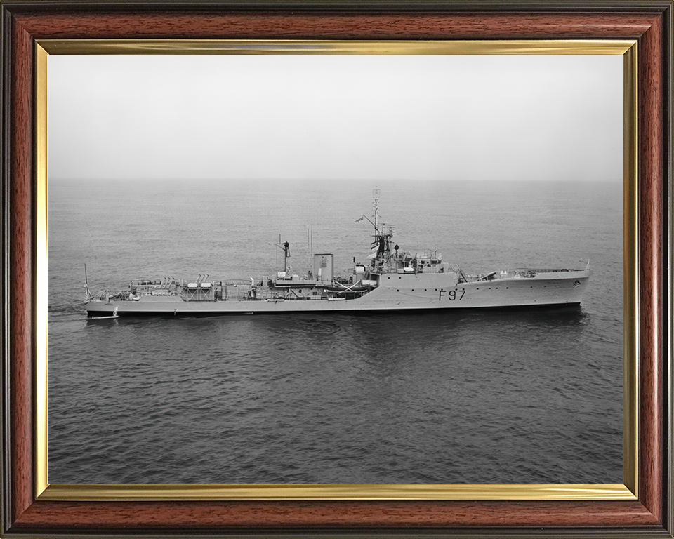 HMS Russell (F97) Photo Print - Starboard Beam View - Royal Navy Blackwood Class Frigate Hampshire Prints 10 x 8 Classic Frame No