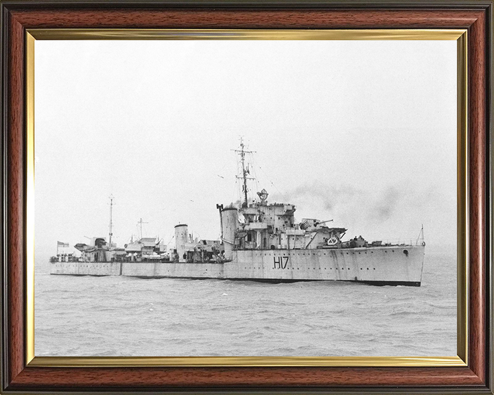 HMS Escapade (H17) - At Sea 1944 - Royal Navy E Class Destroyer Photo Print Wall Art Naval Decor UK Posters, Prints, & Visual Artwork Hampshire Prints 10 x 8 Classic Frame No