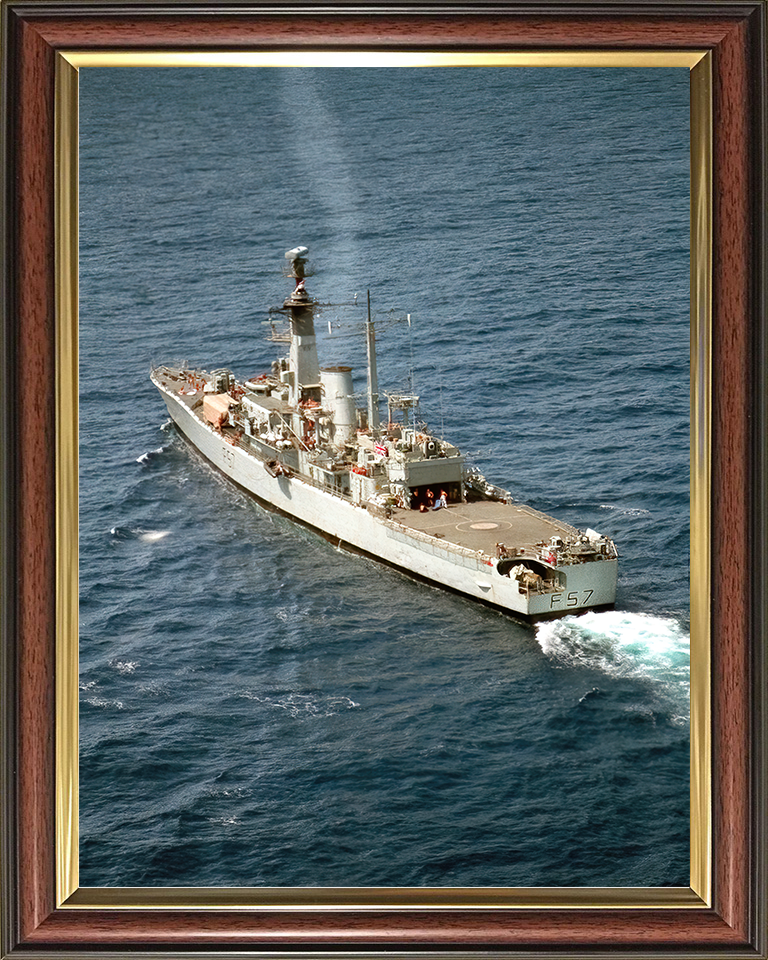 HMS Andromeda (F57) Royal Navy Leander Class Frigate From Above Photo Print Wall Art Decor Posters, Prints, & Visual Artwork Hampshire Prints 10 x 8 Classic Frame No
