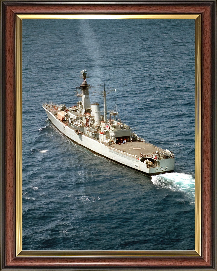 HMS Andromeda (F57) Royal Navy Leander Class Frigate From Above Photo Print Wall Art Decor Posters, Prints, & Visual Artwork Hampshire Prints 10 x 8 Classic Frame No