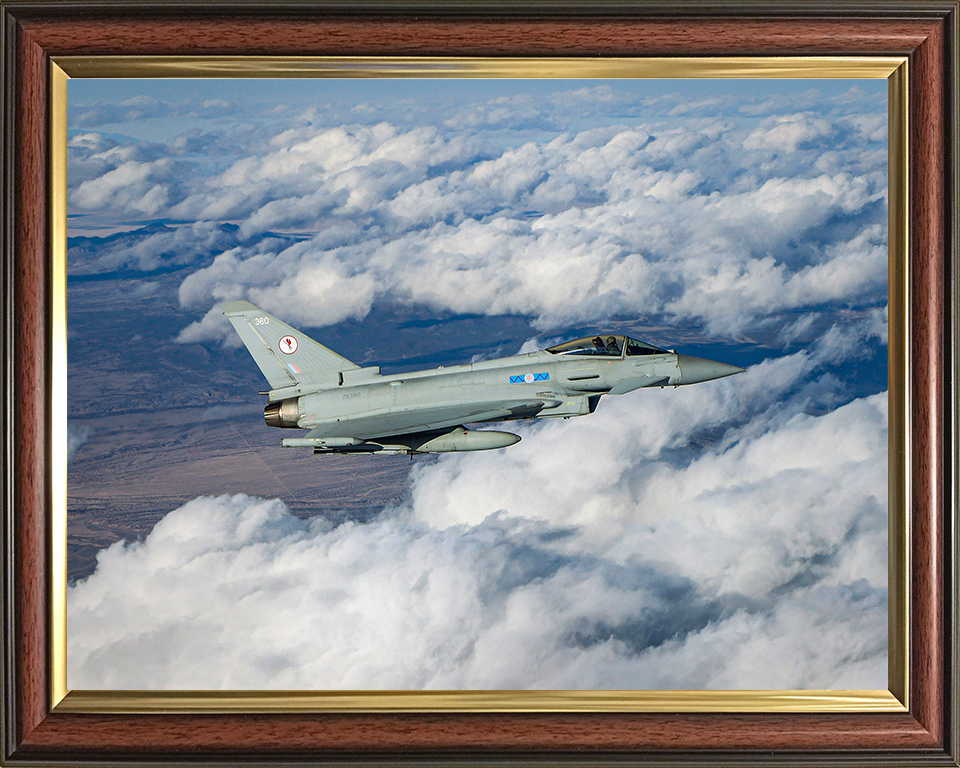RAF 6 Squadron Typhoon in flight Photo Print - Royal Air Force Aircraft Hampshire Prints 10 x 8 Classic Frame No