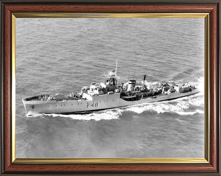 HMS Dundas (F48) Royal Navy Blackwood Class Frigate High Port Side View Photo Print Wall Art Decor Posters, Prints, & Visual Artwork Hampshire Prints 10 x 8 Classic Frame No