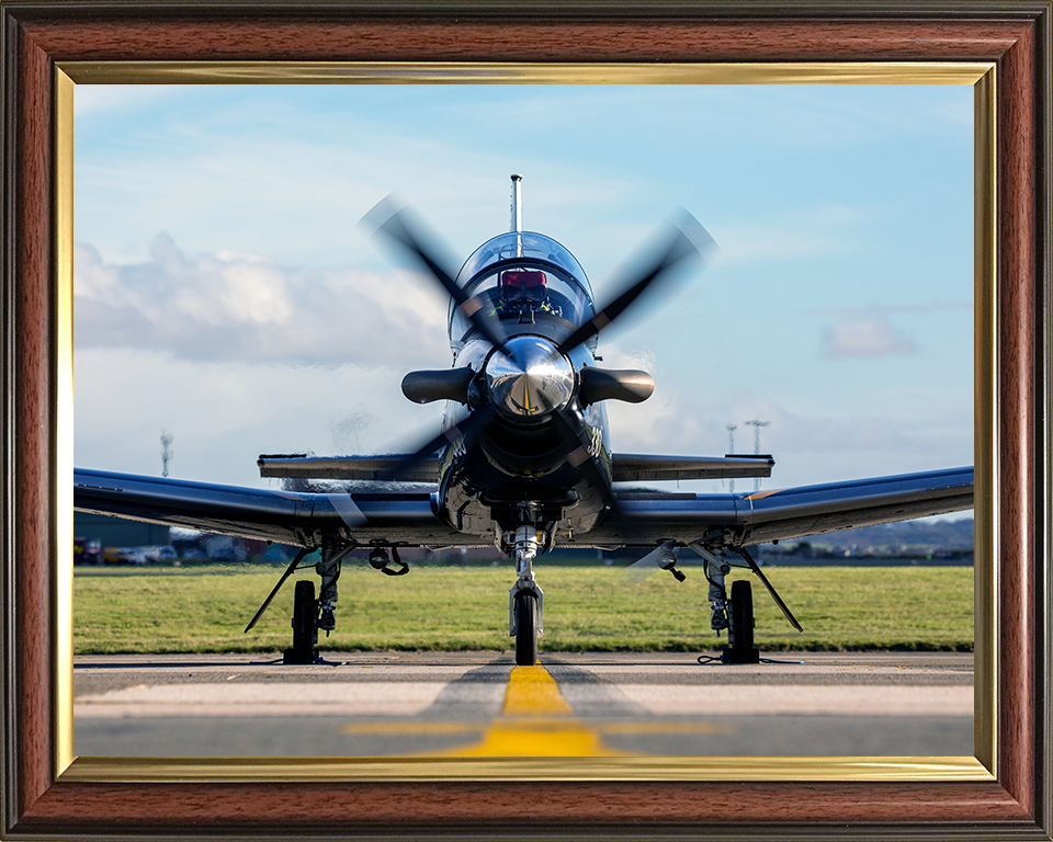 RAF Texan aircraft on a runway Photo Print - Royal Air Force Aircraft Hampshire Prints 10 x 8 Classic Frame No