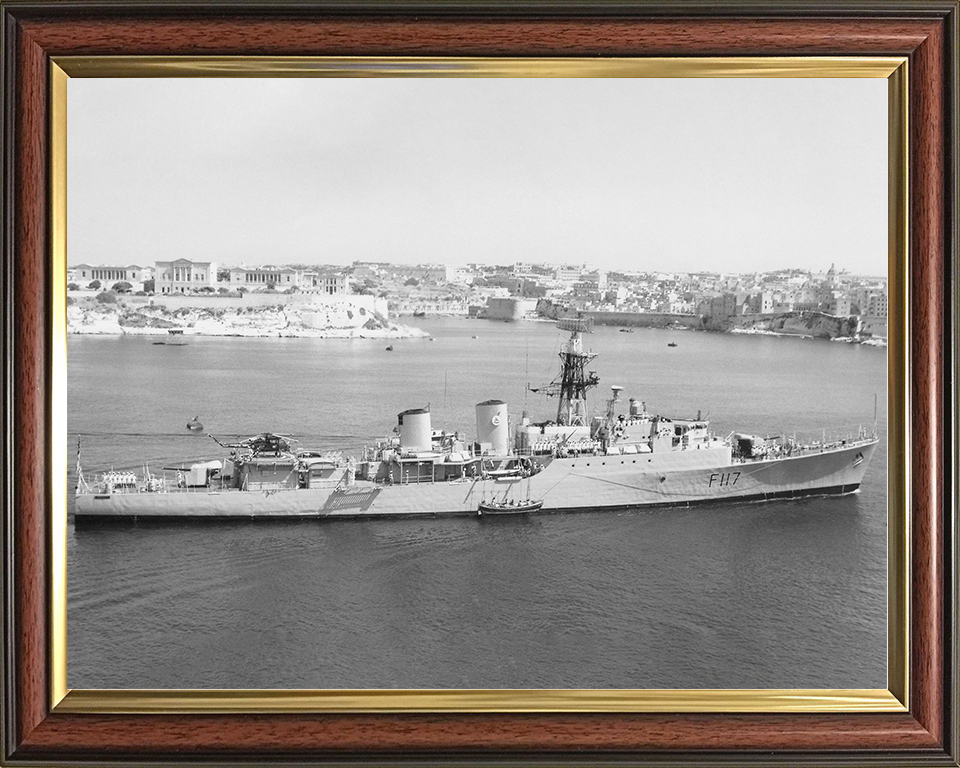 HMS Ashanti (F117) Royal Navy Tribal Class Frigate Valletta Malta Photo Print Wall Art Decor Posters, Prints, & Visual Artwork Hampshire Prints 10 x 8 Classic Frame No