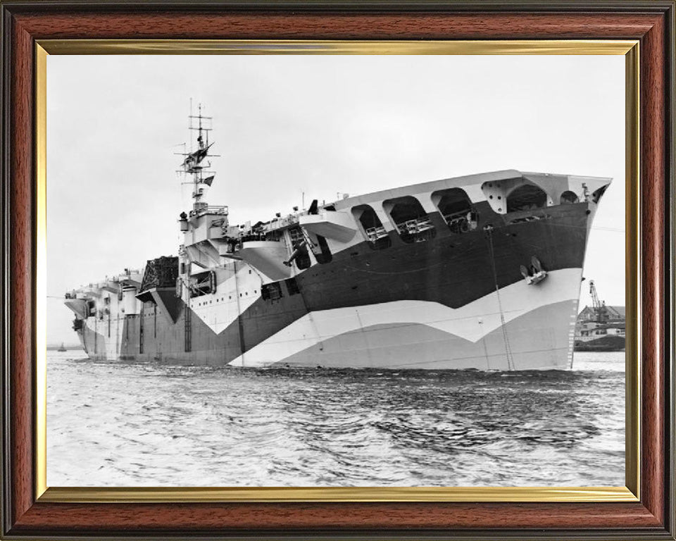 HMS Pretoria Castle (F61) Photo Print - At Anchor - Royal Navy Merchant Cruiser Hampshire Prints 10 x 8 Classic Frame No