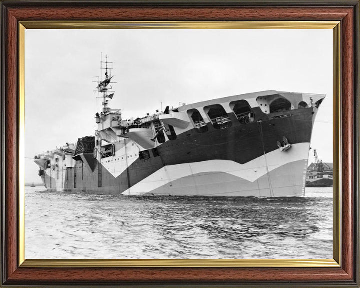 HMS Pretoria Castle (F61) Photo Print - At Anchor - Royal Navy Merchant Cruiser Hampshire Prints 10 x 8 Classic Frame No