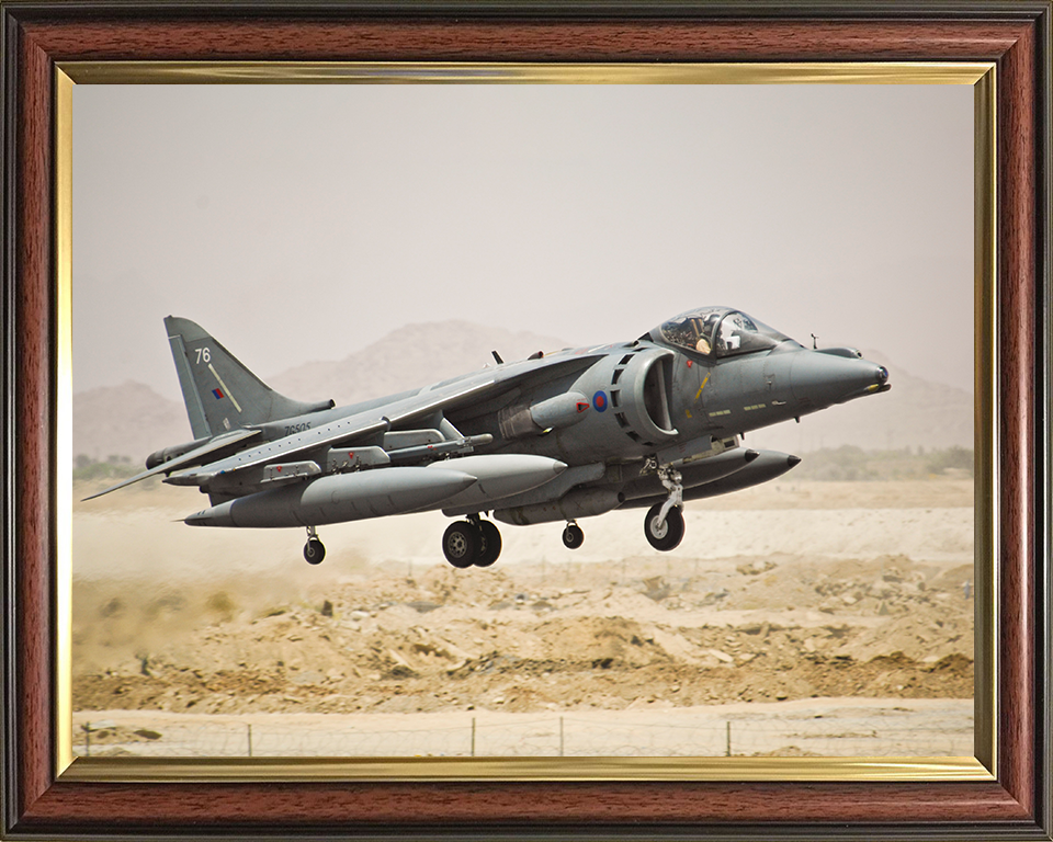 RAF Harrier GR9 Taking off Photo Print - Royal Air Force Aircraft Hampshire Prints 10 x 8 Classic Frame No