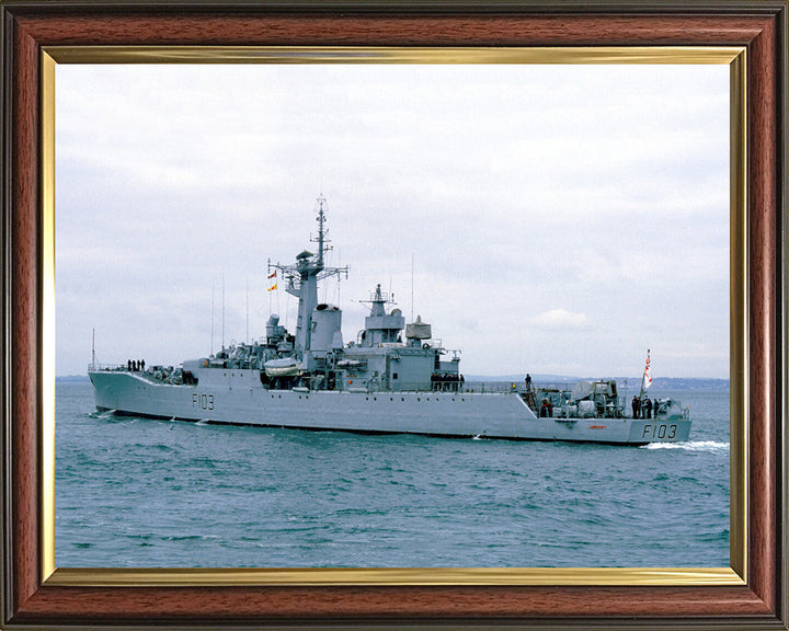 HMS Lowestoft (F103) Photo Print - Port Side View - Royal Navy Rothesay Class Frigate Hampshire Prints 10 x 8 Classic Frame No