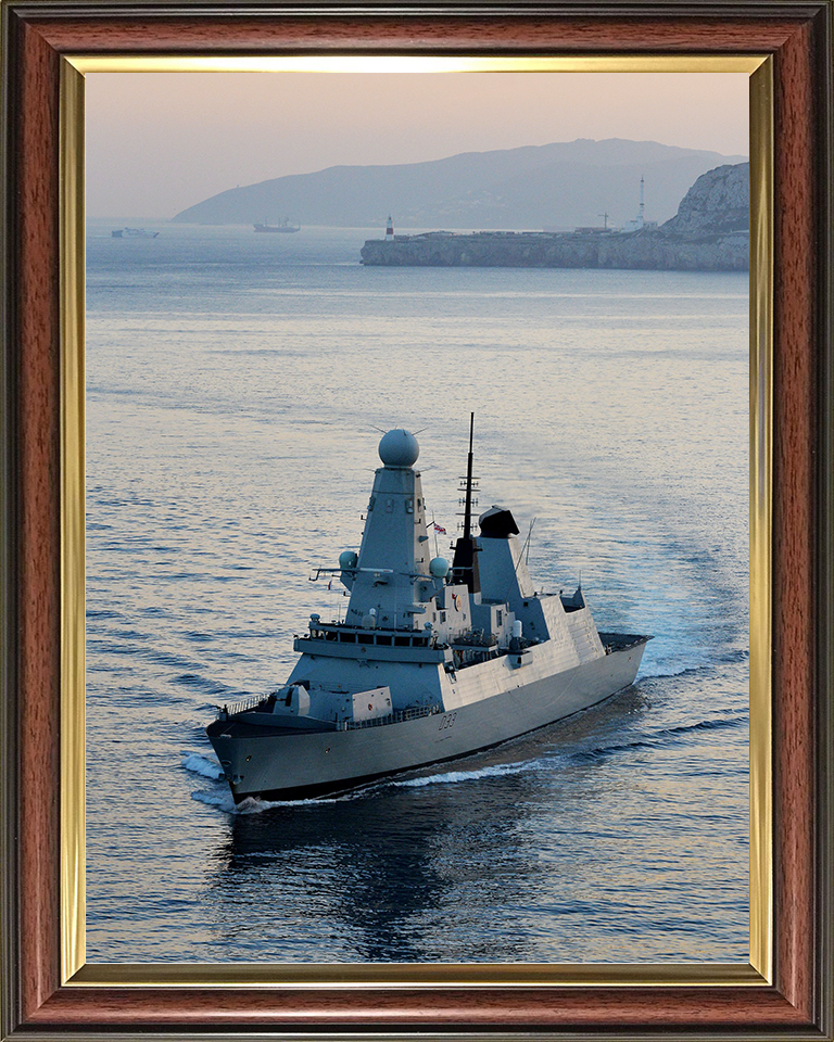 HMS Dauntless (D33) Royal Navy Type 45 Destroyer Turns Portrait Photo Print Wall Art Decor Posters, Prints, & Visual Artwork Hampshire Prints 10 x 8 Classic Frame No