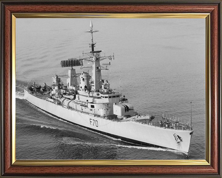 HMS Apollo (F70) Royal Navy Leander Class Frigate High Starboard Bow View Photo Print Wall Art Decor Posters, Prints, & Visual Artwork Hampshire Prints 10 x 8 Classic Frame No