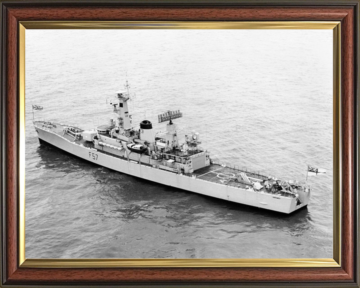 HMS Andromeda (F57) Royal Navy Leander Class Frigate From the Air Photo Print Wall Art Decor Posters, Prints, & Visual Artwork Hampshire Prints 10 x 8 Classic Frame No