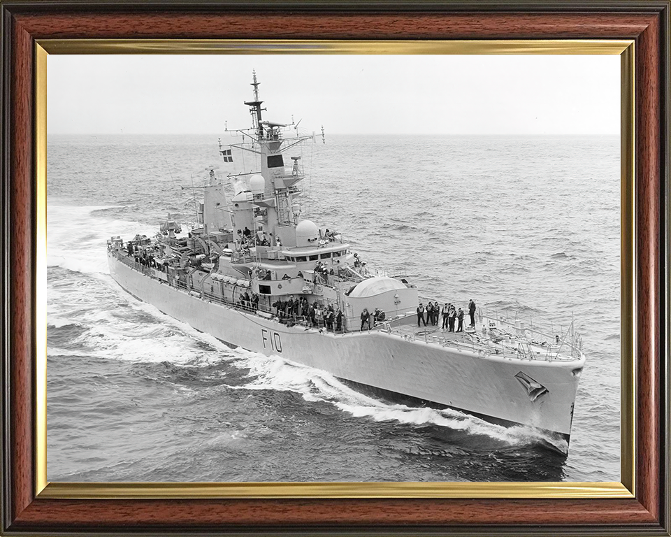 HMS Aurora (F10) Royal Navy Leander Class Frigate High Starboard Bow View Photo Print Wall Art Decor Posters, Prints, & Visual Artwork Hampshire Prints 10 x 8 Classic Frame No