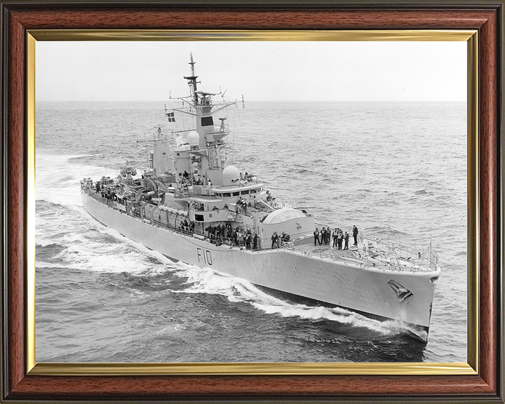HMS Aurora (F10) Royal Navy Leander Class Frigate High Starboard Bow View Photo Print Wall Art Decor Posters, Prints, & Visual Artwork Hampshire Prints 10 x 8 Classic Frame No