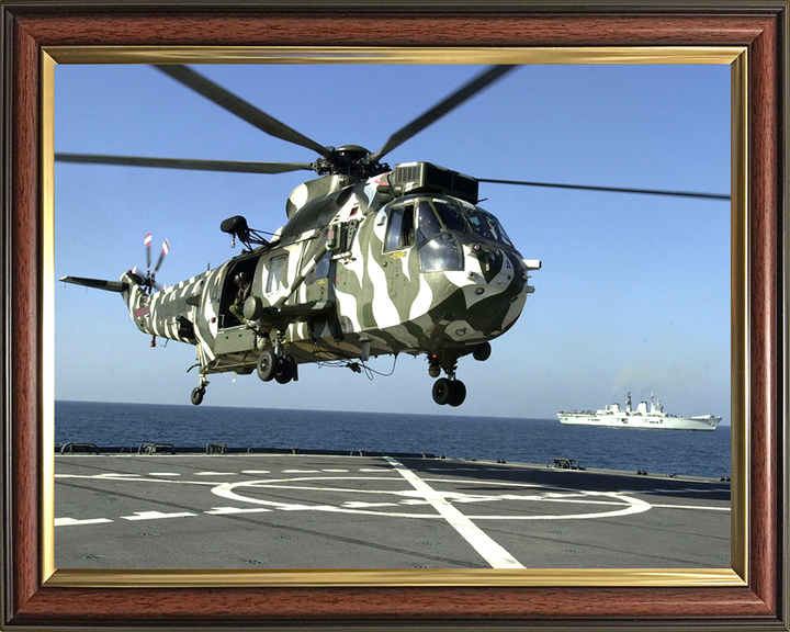 Sea King Mk6 Helicopter from HMS Illustrious Photo Print - Royal Navy Aircraft Hampshire Prints 10 x 8 Classic Frame No