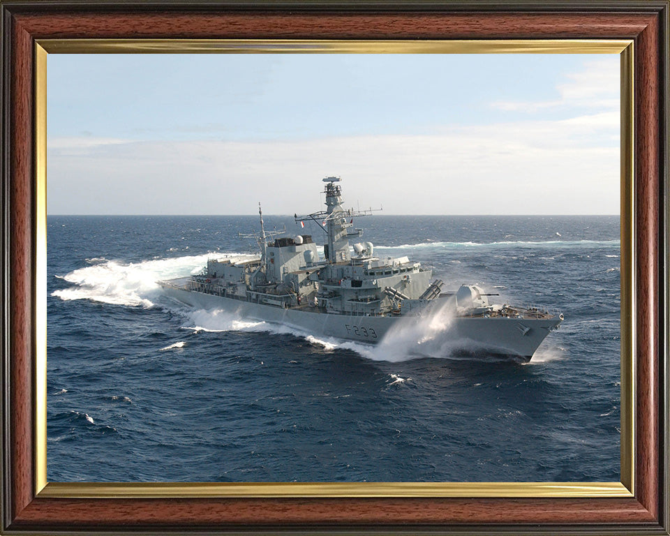 HMS Marlborough (F233) Photo Print - Turning To Port - Royal Navy Type 23 Frigate Hampshire Prints 10 x 8 Classic Frame No