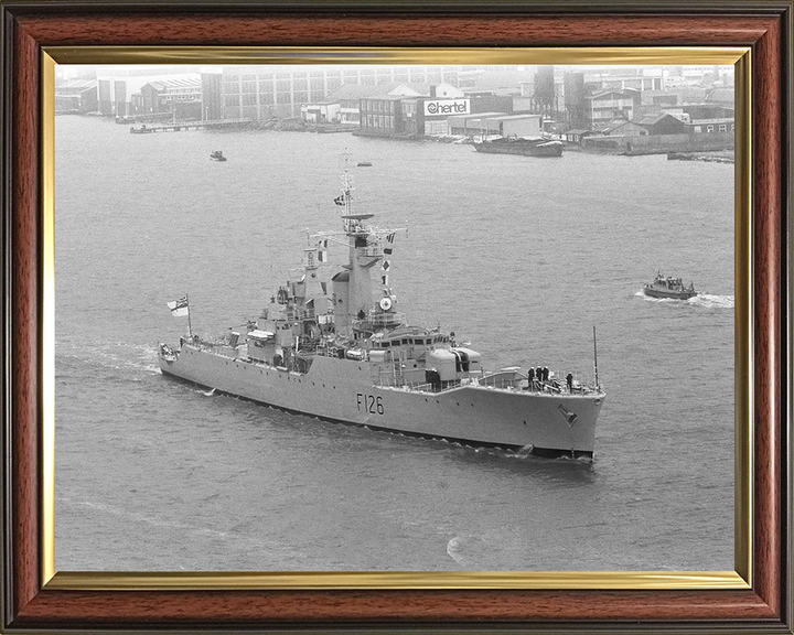 HMS Plymouth (F126) Photo Print - Amsterdam 1974 - Royal Navy Rothesay Class Frigate Hampshire Prints 10 x 8 Classic Frame No