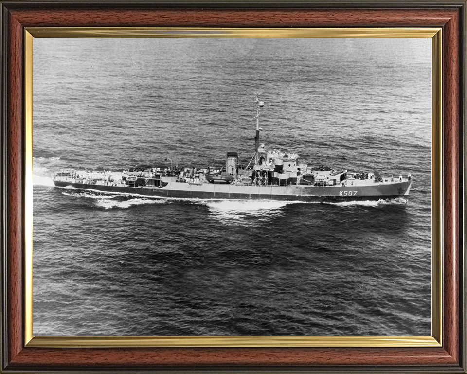 HMS Dominica (K507) Royal Navy Colony Class Frigate At sea 1944 Photo Print Wall Art Decor Posters, Prints, & Visual Artwork Hampshire Prints 10 x 8 Classic Frame No